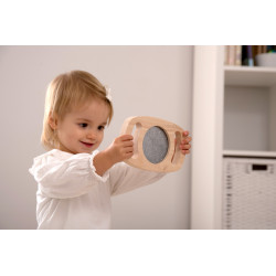 TickiT Trblietavý panel s jednoduchým úchopom - strieborný