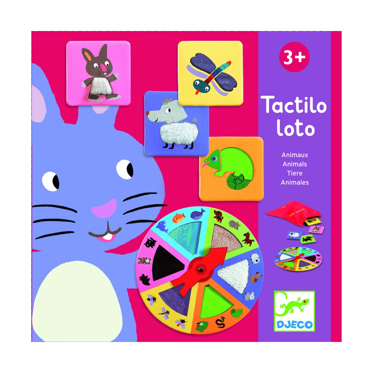 Loto s plochami na rozvíjanie hmatu: Zvieratká