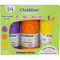Umývatelné prstové farby ChildGen 3x 350ml - žltá,oranžová,fialová