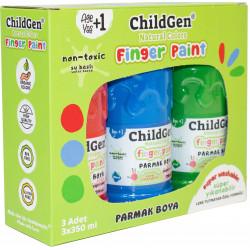 Umývatelné prstové farby ChildGen 3x 350ml - modrá,zelená,červená