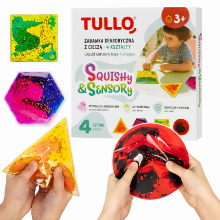 Tullo senzorické tekuté squishies – antistresová sada 4 ks
