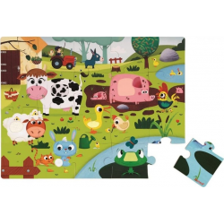 Puzzle dotykové Zvieratká na farme s textúrou 20 ks senzorické