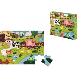 Puzzle dotykové Zvieratká na farme s textúrou 20 ks senzorické