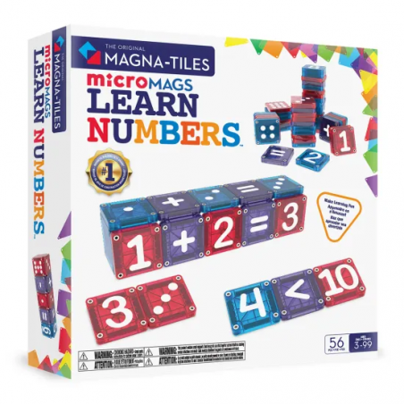 Magnetická stavebnica microMAGS Learn Numbers 56 dielov