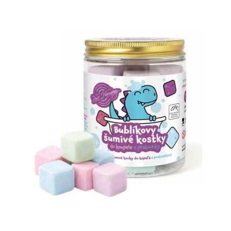 kúpelové Bublíkove šumivé kocky s probiotikami Malina 180g