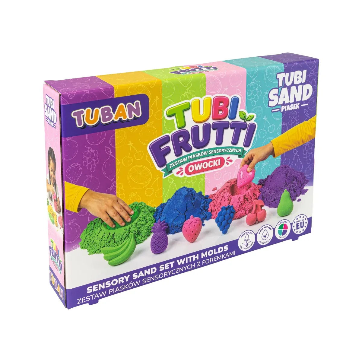 Kreatívny set TUBAN Tubi Frutti so senzorickým pieskom a formičkami